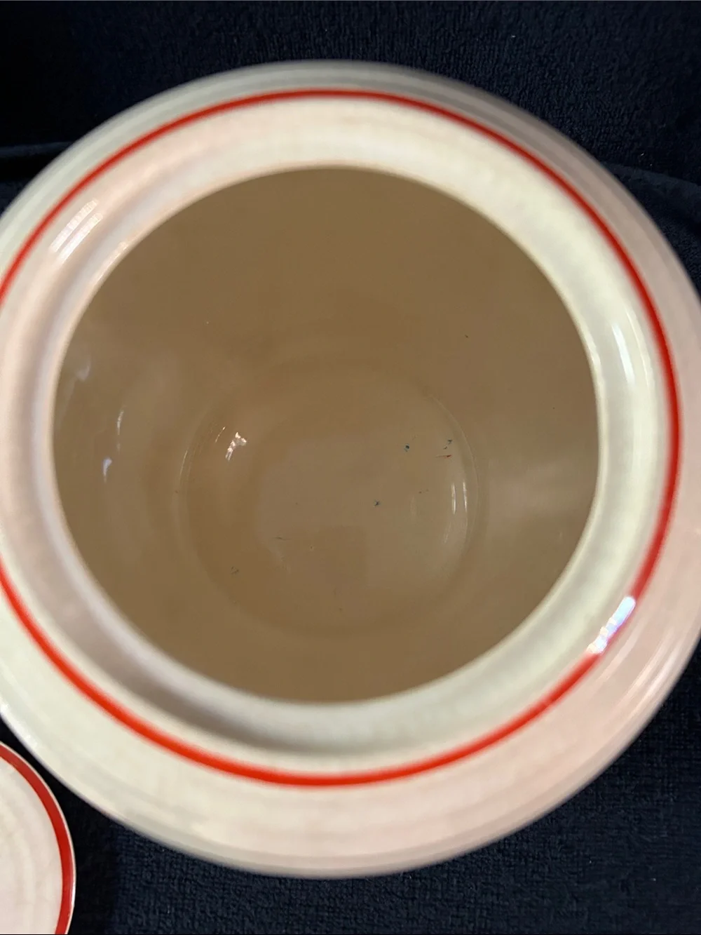 Cronin Pottery Cream Ceramic Cookie Jar with Orange Floral Design